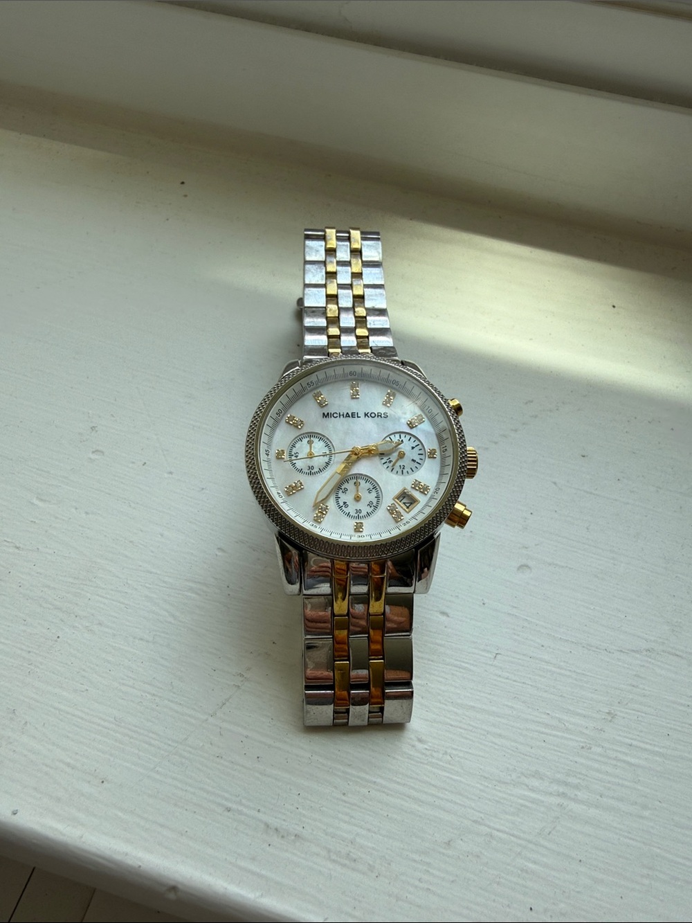 Michael Kors Two-Tone Gold and Silver Women's Chronograph Watch